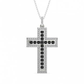 Cross pendant with 0.44 ct. black diamonds and 0.29 ct. white diamonds
