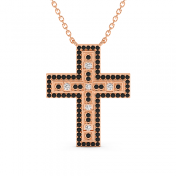 Cross pendant with 1.13 ct. black diamonds and 0.25ct. white diamonds