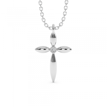 Cross pendant with 0.01 ct diamonds