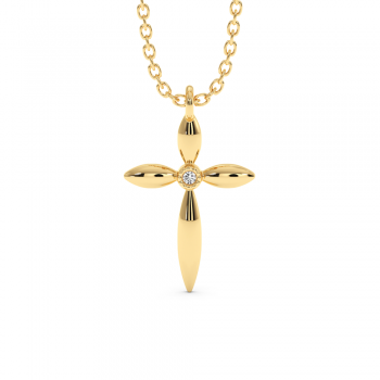 Cross pendant with 0.01 ct diamonds