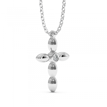 Cross Pendant with Diamonds 0.02 ct
