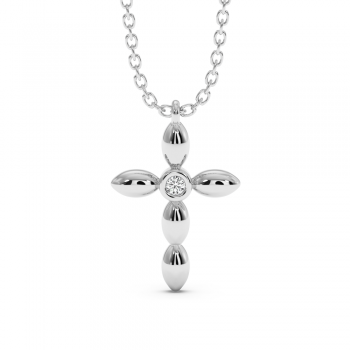 Cross Pendant with Diamonds 0.02 ct