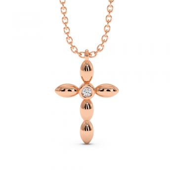 Cross Pendant with Diamonds 0.02 ct