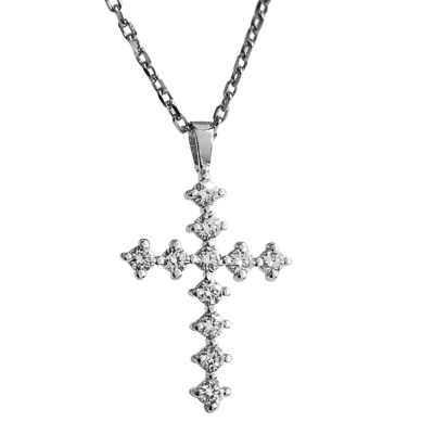 Cross pendant with 0.48 ct diamonds