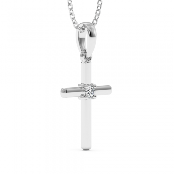 Cross Pendant with Diamonds 0.05 ct