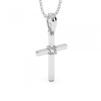Cross Pendant with Diamonds 0.05 ct
