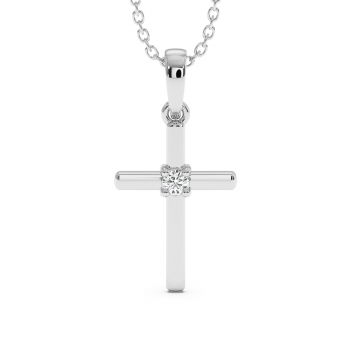 Cross Pendant with Diamonds 0.05 ct