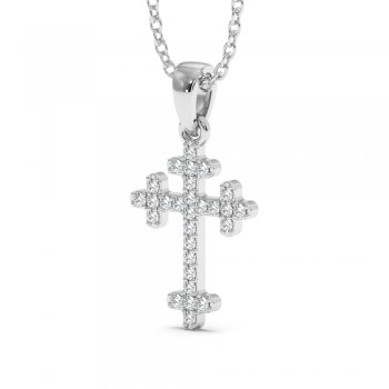 Cross pendant with 0.10 ct diamonds