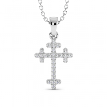 Cross pendant with 0.10 ct diamonds