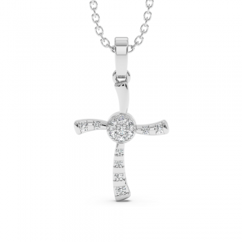 Cross Pendant with Diamonds 0.10 ct