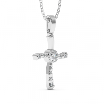 Cross Pendant with Diamonds 0.10 ct