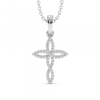 Cross pendant with 0.15 ct diamonds