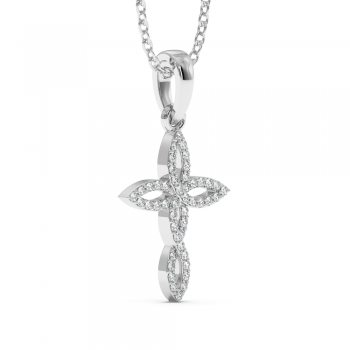 Cross pendant with 0.15 ct diamonds