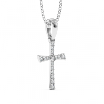 Cross pendant with 0.10 ct diamonds