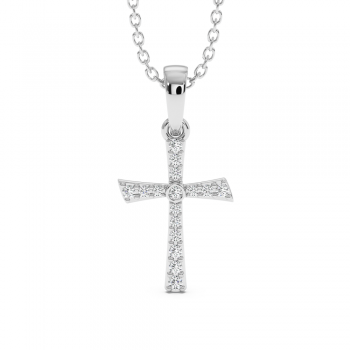 Cross pendant with 0.10 ct diamonds