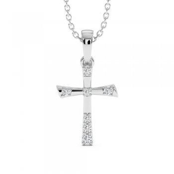 Cross pendant with 0.10 ct diamonds