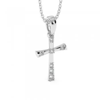 Cross pendant with 0.10 ct diamonds