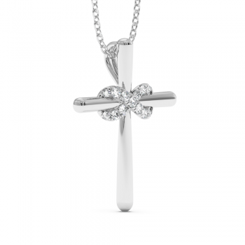Cross pendant with 0.10 ct diamonds