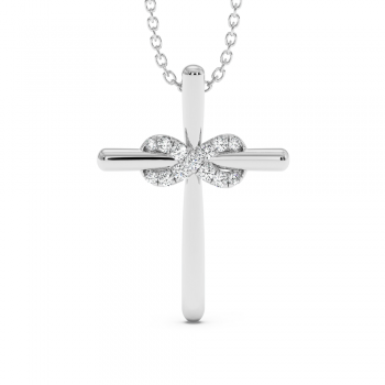 Cross pendant with 0.10 ct diamonds