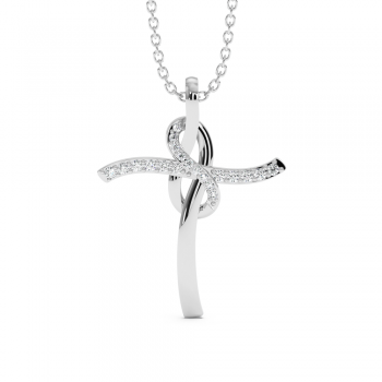 Cross Pendant with Diamonds 0.12 ct