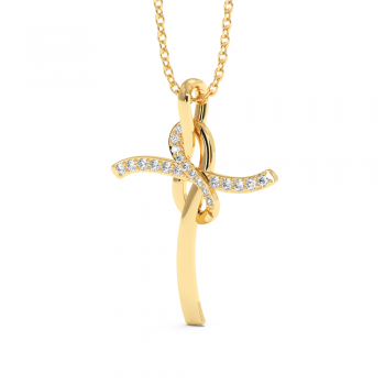Cross Pendant with Diamonds 0.12 ct