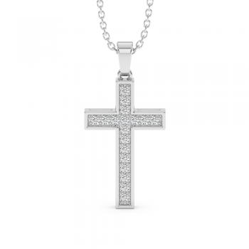 Cross pendant with 0.18 ct diamonds