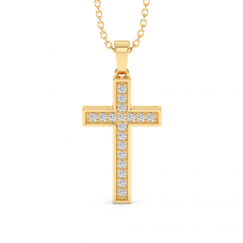 Cross pendant with 0.18 ct diamonds