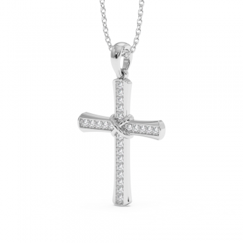 Cross Pendant with Diamonds 0.19ct