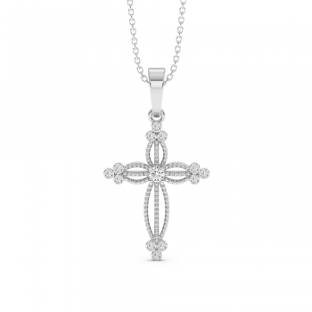 Cross Pendant with Diamonds 0.20 ct