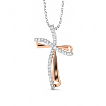 Cross Pendant with Diamonds 0.21 ct