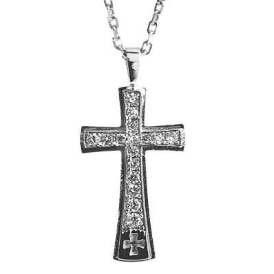 Cross pendant with 0.21 ct diamonds