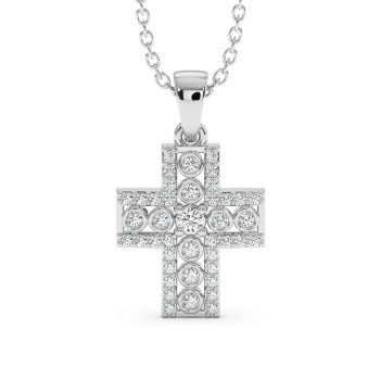 Cross Pendant with Diamonds 0.22 ct