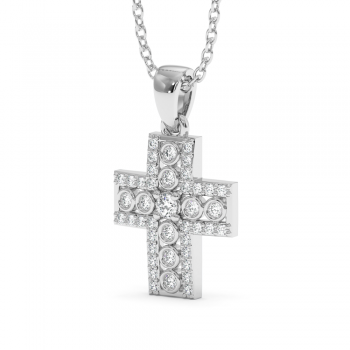 Cross Pendant with Diamonds 0.22 ct