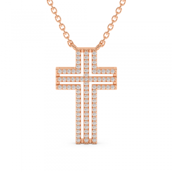 Cross pendant with 0.22 ct diamonds