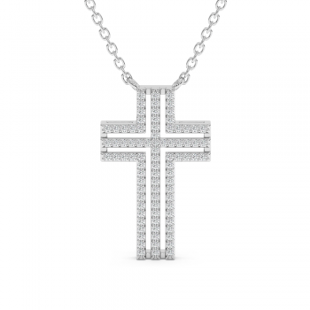 Cross pendant with 0.22 ct diamonds