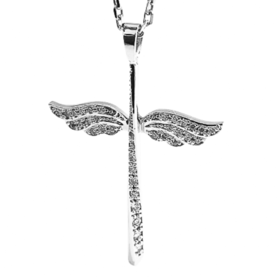 Cross pendant with 0.22 ct diamonds
