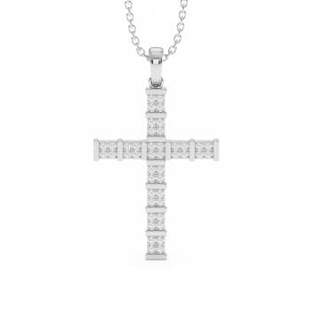 Cross Pendant with Diamonds 0.14 ct