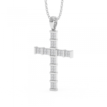 Cross Pendant with Diamonds 0.14 ct