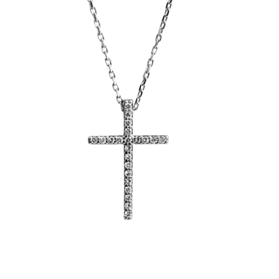 Cross pendant with 0.24 ct diamonds