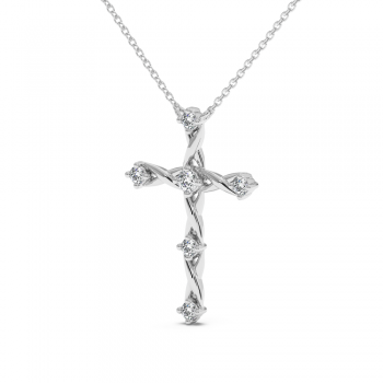 Cross Pendant with Diamonds 0.25 ct