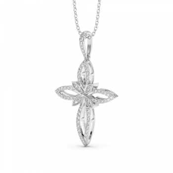 Cross Pendant with Diamonds 0.28ct