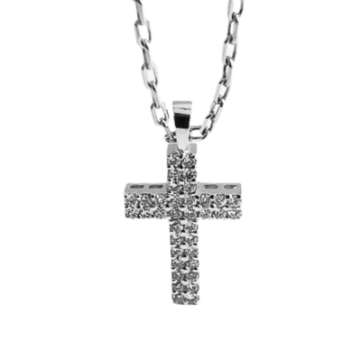 Cross pendant with 0.37 ct diamonds