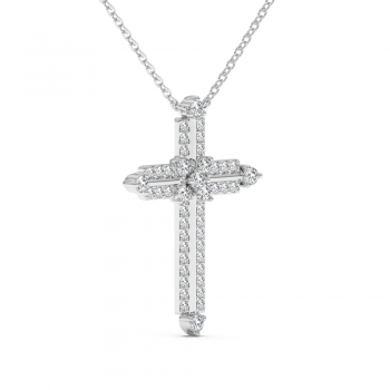 Cross pendant with 0.44 ct diamonds