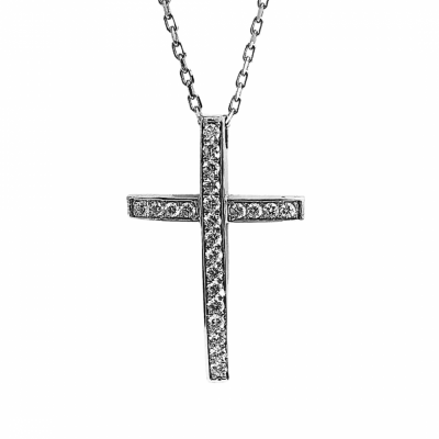 Cross pendant with 0.55 ct diamonds