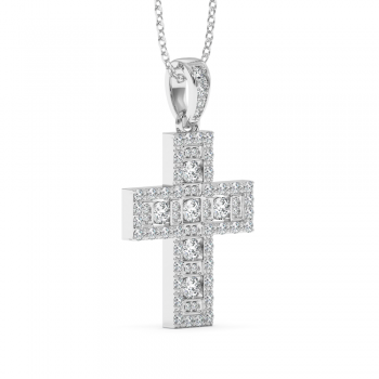 Cross pendant with 0.70 ct diamonds