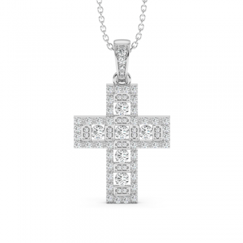 Cross pendant with 0.70 ct diamonds