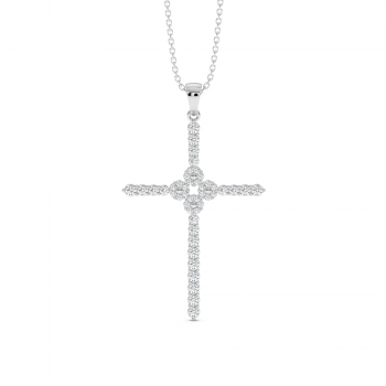 Cross pendant with 0.75 ct diamonds