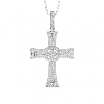 0.89ct Diamond Cross Pendant