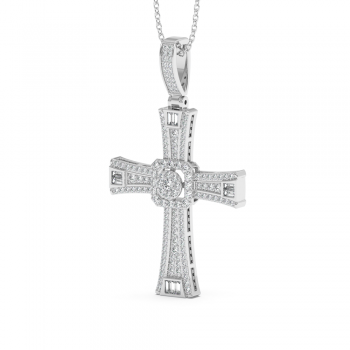 0.89ct Diamond Cross Pendant