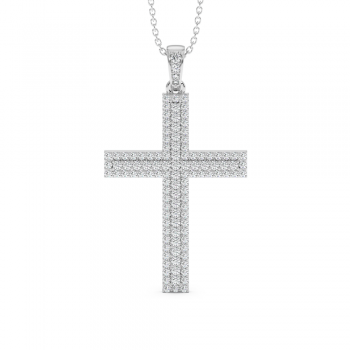Cross pendant with 0.96 ct diamonds